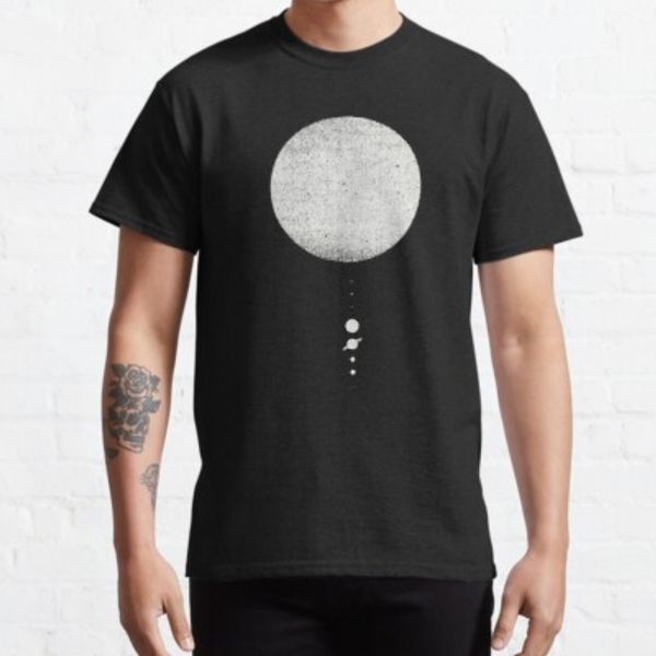 

moon pattern mens 3d print t-shirt graphic optical illusion short sleeve party street punk goth crew neck summer 100% cotton, White;black