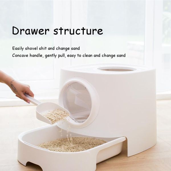 

other cat supplies litter box fully enclosed drawer entry type splash-proof deodorant large space toilet cats basin