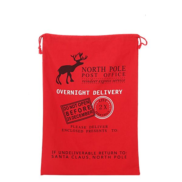 

2021 new wholesale 12 styles xmas christmas gift canvas cotton elk claus drawstring red personalized gifts santa sack bag u8mo