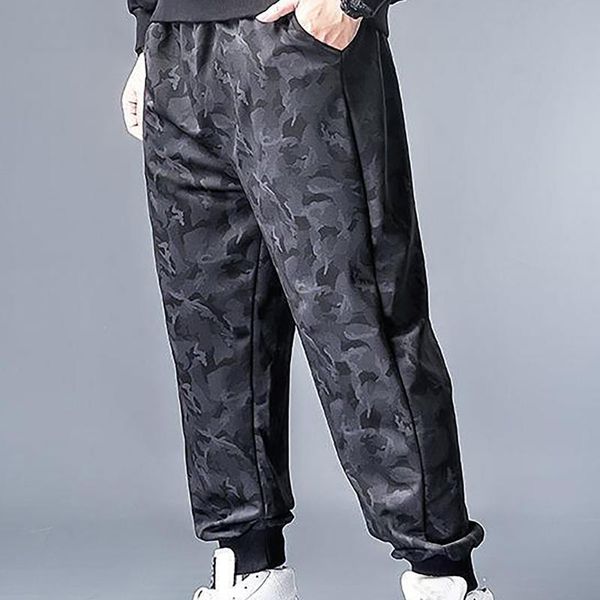 

men's pants flower printing summer men hip hop harem joggers 2021 male trousers mens solid pocket sweatpants #4, Black