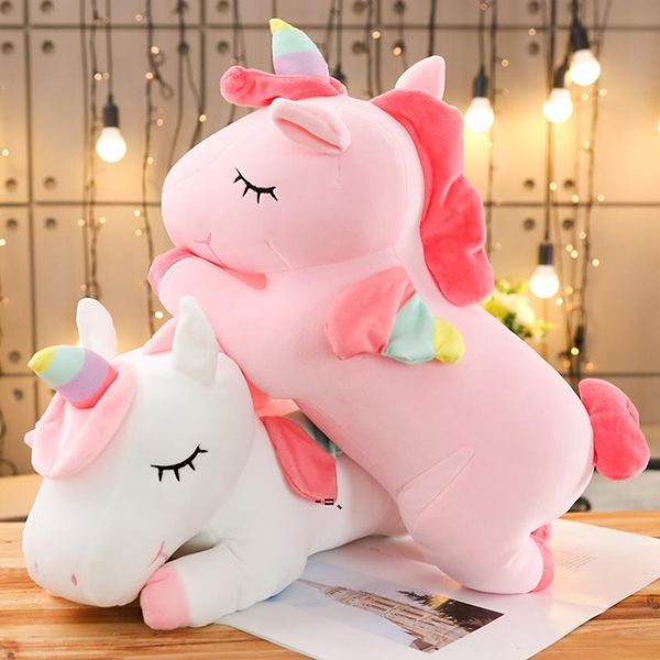 NEW30cm Kawaii Gigante Unicorno Peluche Peluche Unicorno Morbido Bambole Animali Cavallo Giocattoli Cuscino Regali di compleanno Bomboniera via mare RRB12188