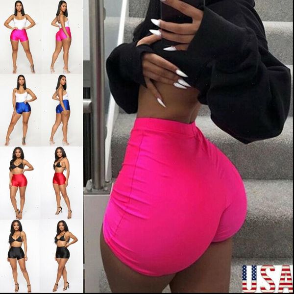 

women fitness bike shorts high waist soft stretch leggins women cotton spandex workout short femme fitness shorts, White;black