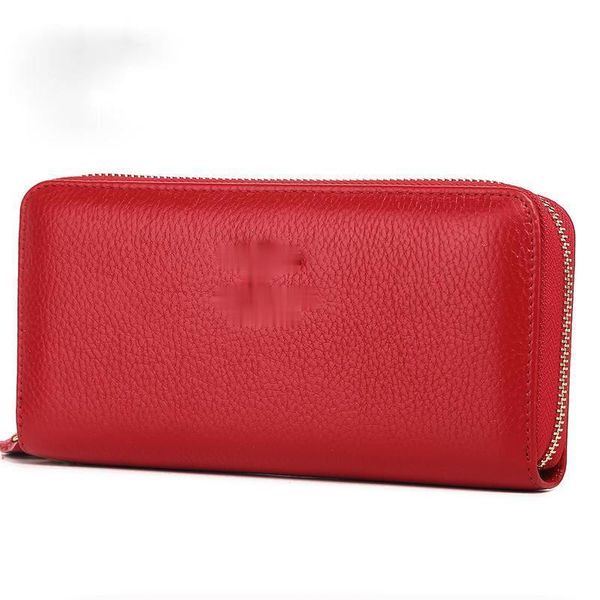 

women wallets genuine leather wallet ladies clutch long pure color, Red;black