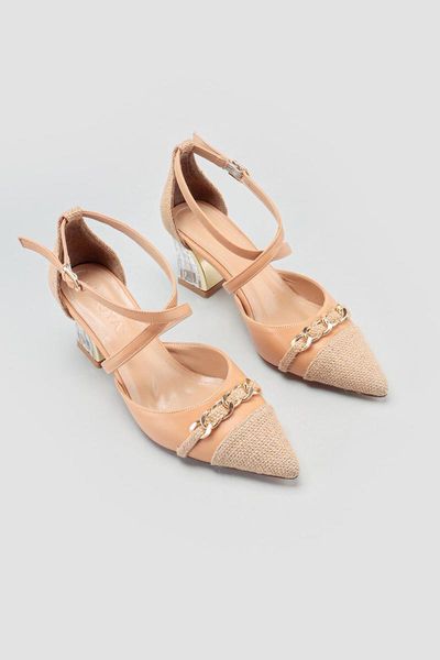 

sandals women janine nude mesh detailed transparent heels, Black