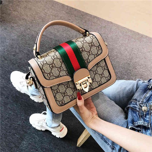 

70% off designer 2021 new small square one shoulder messenger bag fashion simple hand women's bag 7iol