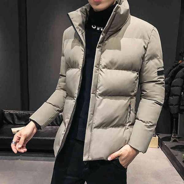 

men's jackets winter parka-proof jacket fashionable men thicken man-made solid with casual zipper down parkas qnhe, Black;brown