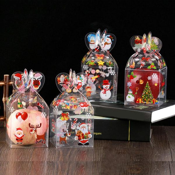 

christmas packaging snowman box transparent xmas decoration apple fruit party decor creative santa claus gifts candy boxes