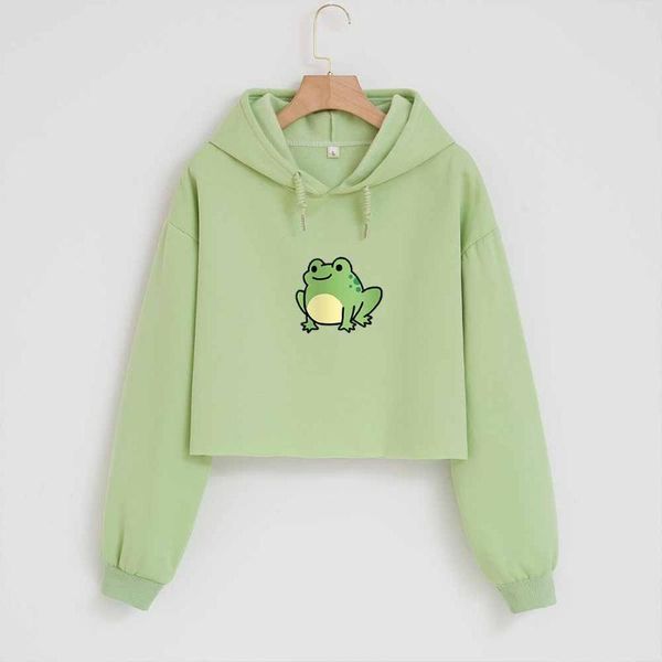 

women's hoodies & sweatshirts cute frog black sweatshirt cotton pullover fashion hoodie crop student women streetwear oversized