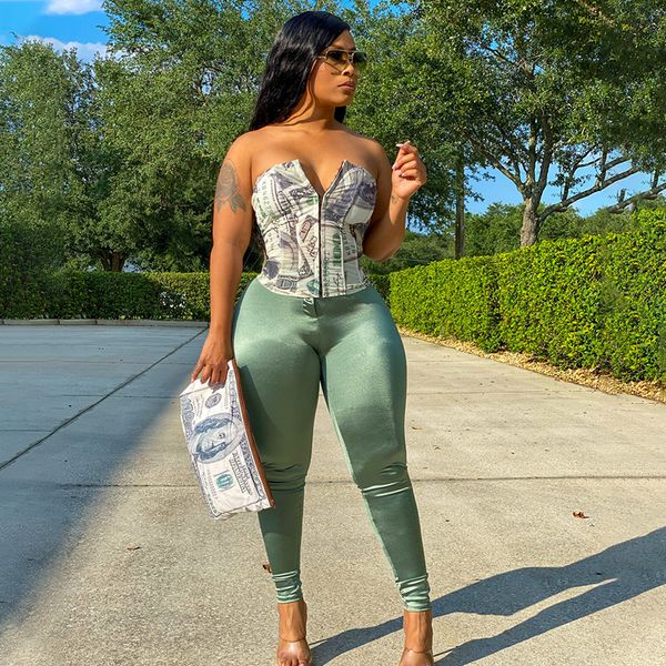 

strapless off shoulder hooks dollar print bustier corset crop women cropped feminino sleeveless vest top, White