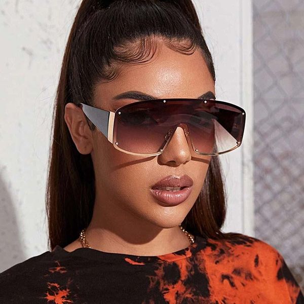

sunglasses 2021 large frame one-piece glasses male female multicolor, White;black