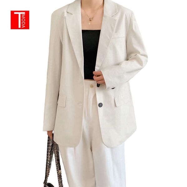 

tmoda717 beige white blazer jacket women spring coat fashion office lady blazers single breasted solid elegant woman jacket, White;black
