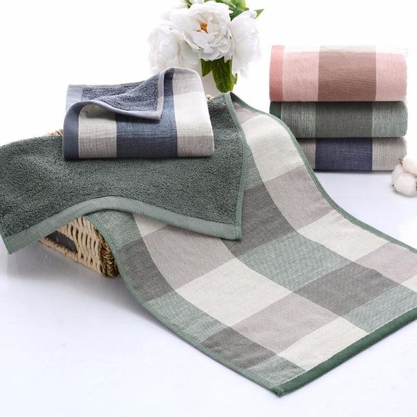 

towel japanese-style plaid 100% cotton gauze face towels soft and absorbent increased thickening of large household washcloth
