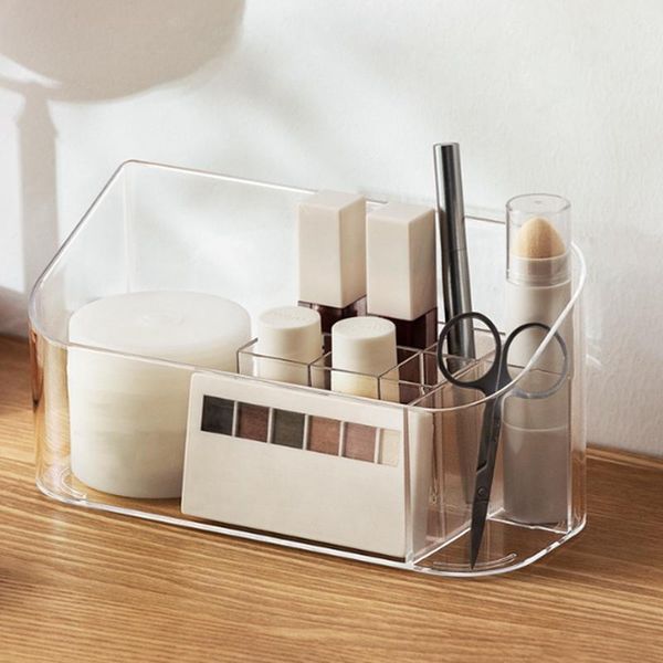 

cosmetic transparent storage box compartment design dormitory deskstudent dressing table container boxes & bins