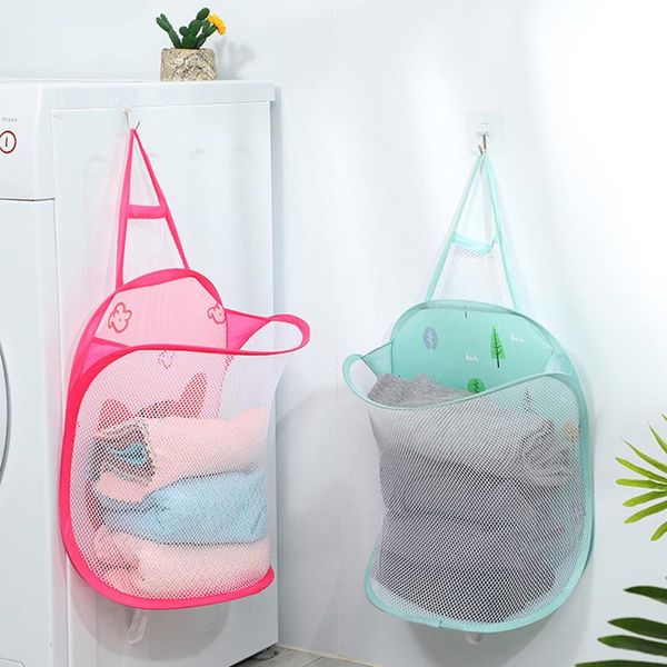 

laundry bags hanging dirty clothes hamper reusable cloth storage basket multi-functional wall-mounted bag home