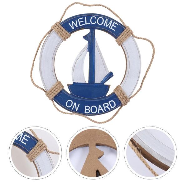 

novelty items 1pc creative mediterranean swim ring wood hanging ornament decor