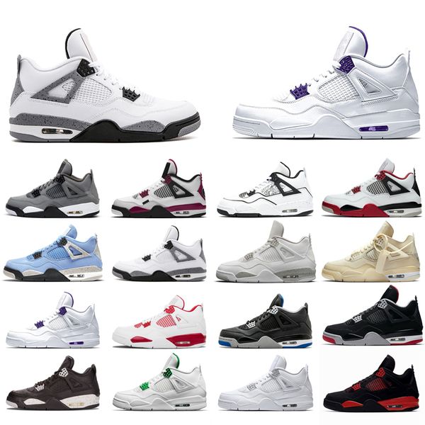 

new basketball shoes 4s man woman black cat court purple university red neon bred alternate motorsport orange white cement pure money size 3