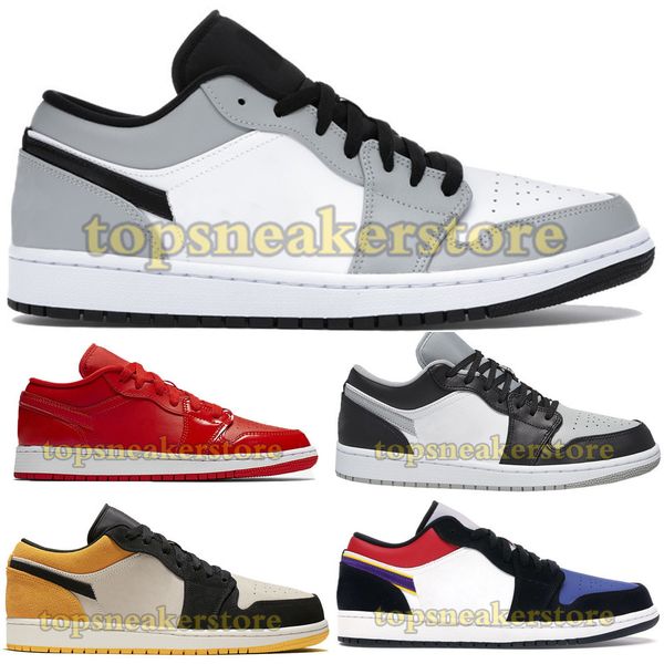 

Mens Low 1 basketball shoes 1s Light Smoke Grey Court Purple White black chicago UNC Shadow game hyper roral toe running sneakers trainersI7WS