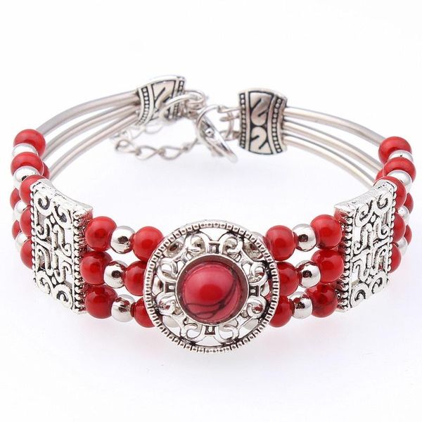 

bangle 2021 bohemian charm beads wrap bracelets & bangles for women boho flower leaf tassel bracelet multilayer femme, Black