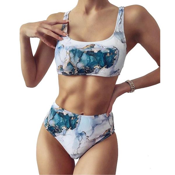 

women's swimwear women beach padded push up bikini swimsuit summer wire party high waist marble fashion bathing suit bandeau, White;black