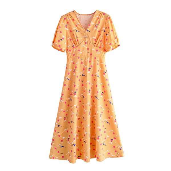 

2021 new boho chic high waist long women v neck short sleeve dot print casual female beach summer maxi vestidos oq76, Black;gray