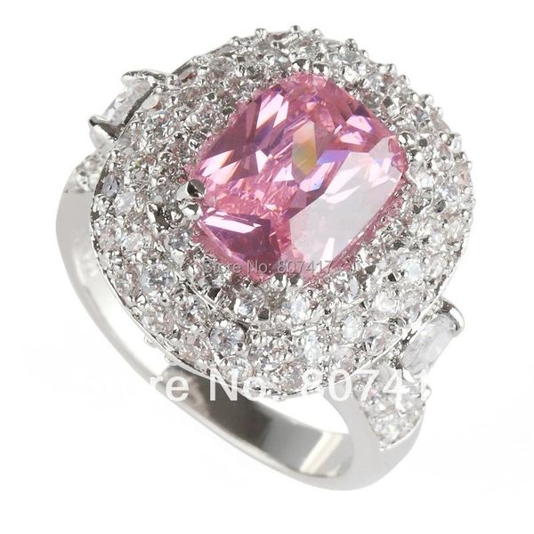 

wedding rings shunxunze big luxury vintage engagement for men and women rob mad pink cubic zirconia rhodium plated r464 size 7 8, Slivery;golden