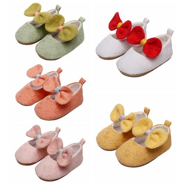 

first walkers born baby boy girl shoes soft sole crib flower cotton prewalker 0-18m