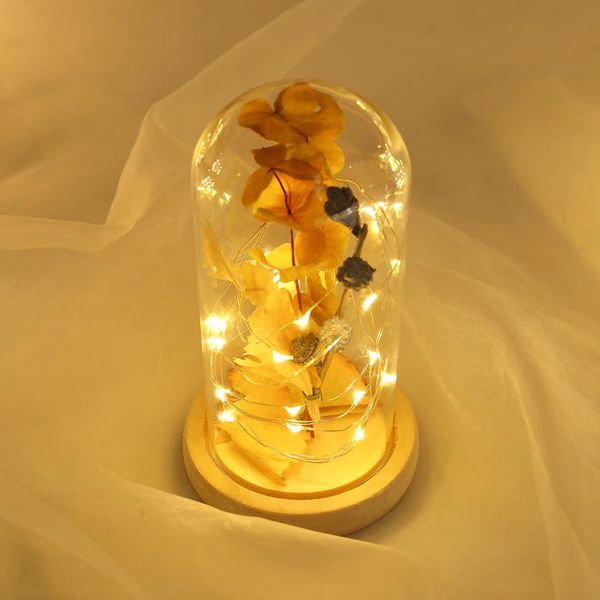 

glass cover flower light artificial eternal rose led light rose in glass cover home decor for mother valentines day new year