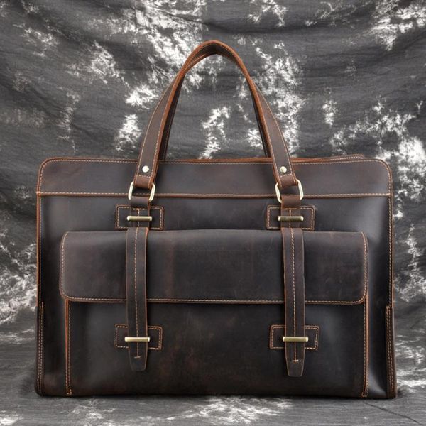 

briefcases large size leather briefcase for 17 inch lap100% cowskin commuter bag men male hand bags travel business