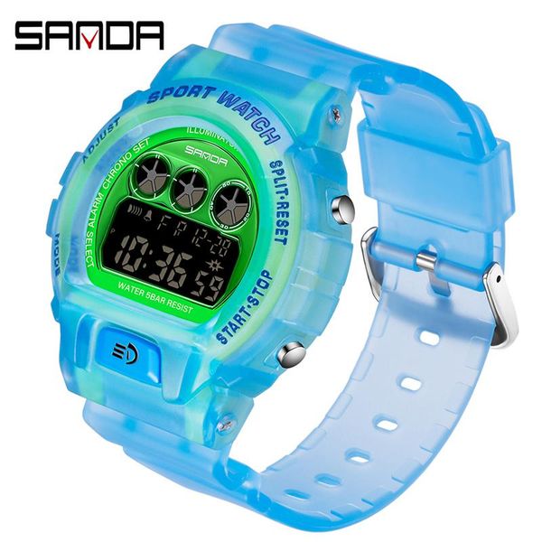 

wristwatches sanda luxury led electronic digital watch fashion casual mens sports watches ladies clock male wristwatch relÃ³gio masculino, Slivery;brown