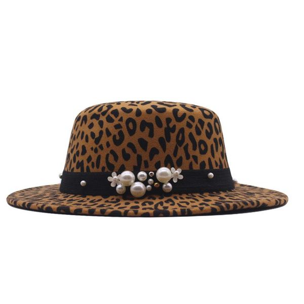 

wide brim hats autumn winter women flat solid color imitation wool female with round elegant pearl, Blue;gray