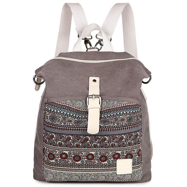 

outdoor bags fashion simple backpack trend ladies canvas national wind