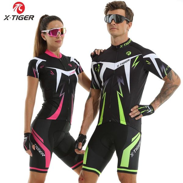 

racing sets x-tiger cycling jersey set men bicycle clothing breathable short sleeve bike ciclismo feminino gel pad, Black;blue