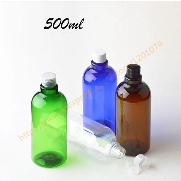 

500ml pretty colors pet bottle with plastic lid + reducer,essential oil/liquid/moisturizer/facial water container storage bottles & jars