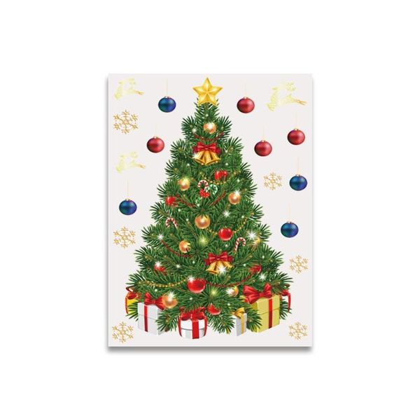 

wall stickers pvc golden elk christmas tree merry for home window decorations