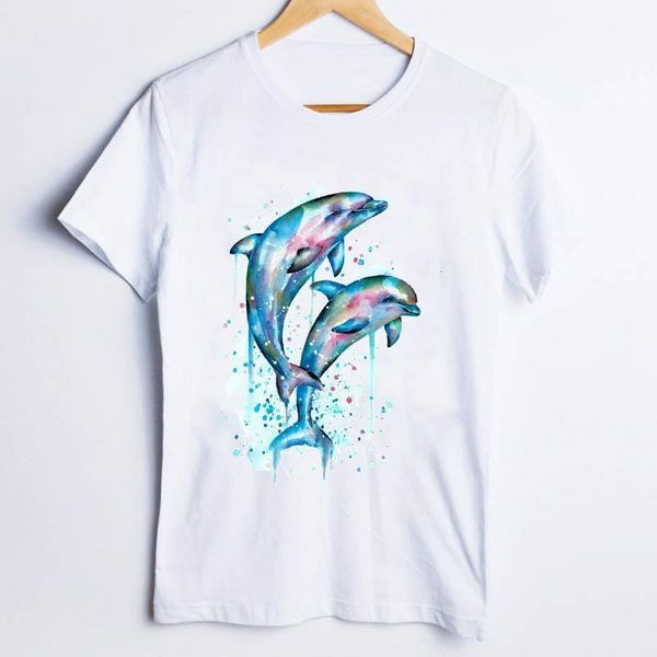 

tees for women fashion whale spring autumn animal fashion 90s ladies clothes lady clothing female t shirt womens t-shirt, White