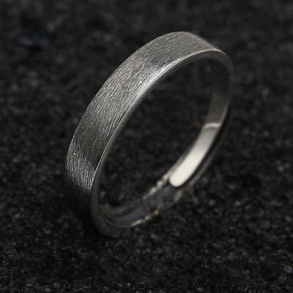 

cluster rings retro brushed ring personality trendy male index finger tail korean open simple fashion men's single, Golden;silver