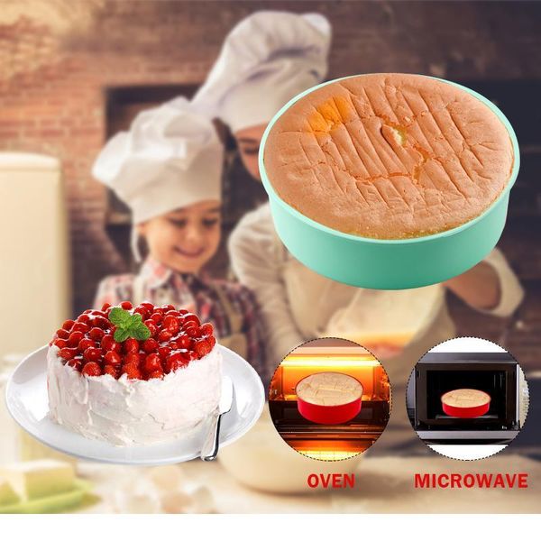 

easy demolding sile cake mold round random color mousse cake mold chese bread pastry kitchen 3d bakeware diy baki qylhsw