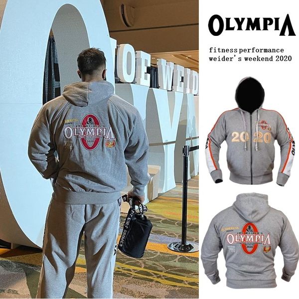 

2021 new 2021new men gyms hoodies suit bodybuilding sweatshirt pullover sportswear male workout fitness tracksuit jacket clothing fhy8, Gray