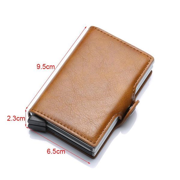 

rfid blocking protection men id credit card holder wallet leather metal aluminum business bank card case creditcard ca qylehw