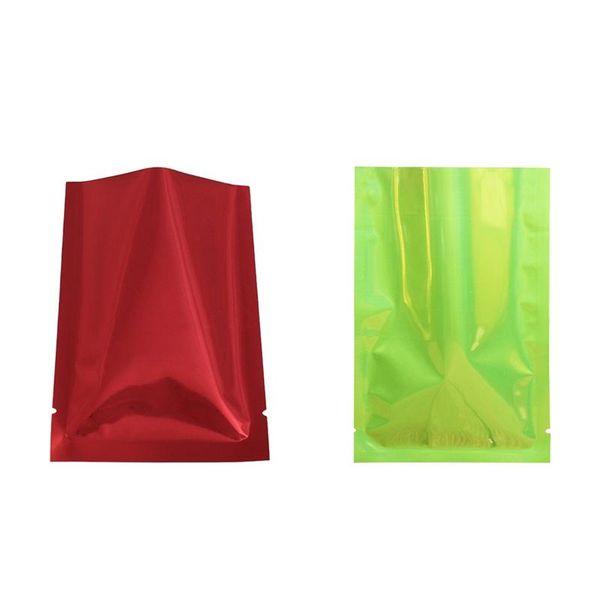 

hanging baskets 200pcs 7x10cm recyclable heat sealing open aluminum foil vacuum package pouch red flat myla bag - 100pcs bright green &
