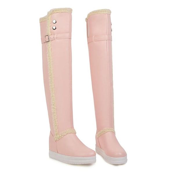 

boots winter 2021 snow high over the knee monochrome round head comfortable with everything-365-1, Black