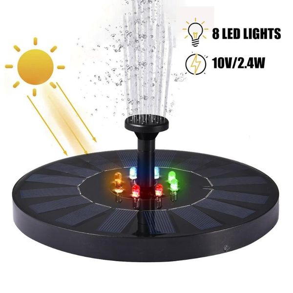 

floating solar fountain with 8 leds automatic color change pond swimming pool fountain water pump bird bath garden decoration