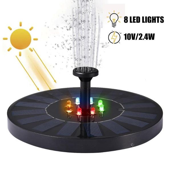 

floating solar fountain with 8 leds automatic color change pond swimming pool fountain water pump bird bath garden decoration