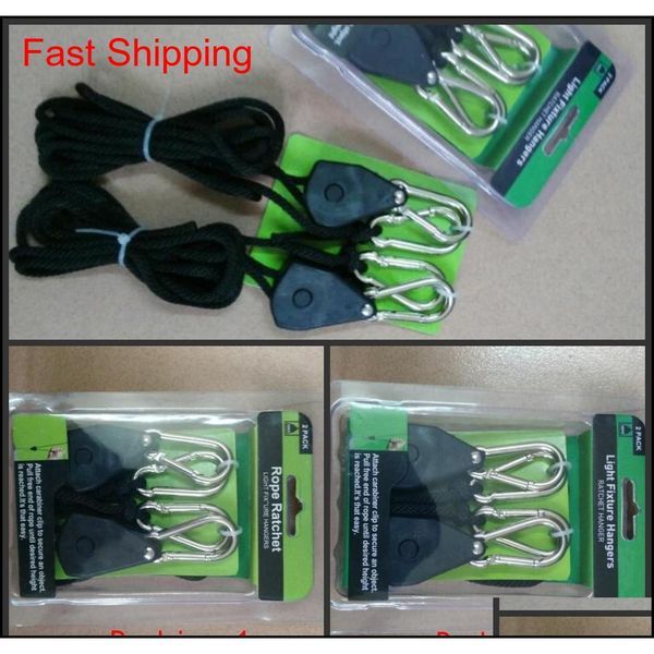 

1 pack 2 pieces of 1/8 rope ratchet hanger plant lamp hanging on the rope lifting hook ratchet ho jllson xhlight