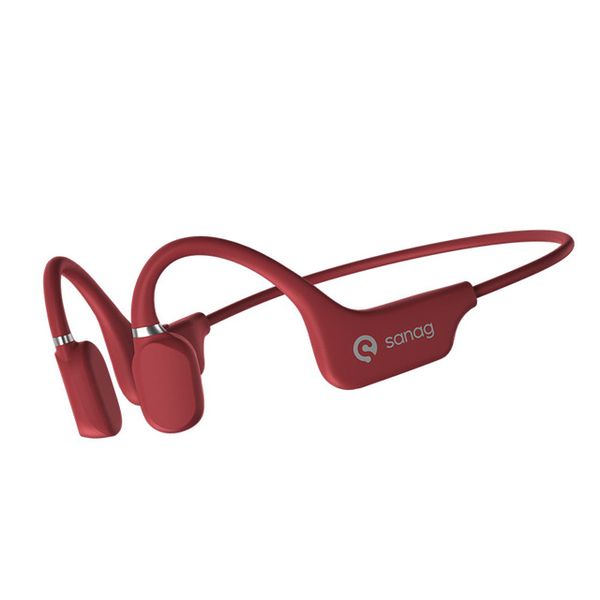 Sanag A5S Knochenleitungs-Ohrhörer, Sport-9D-Stereo-Bluetooth-Kopfhörer mit Mcriphone IPX6, wasserdichtes kabelloses Headset zum Laufen