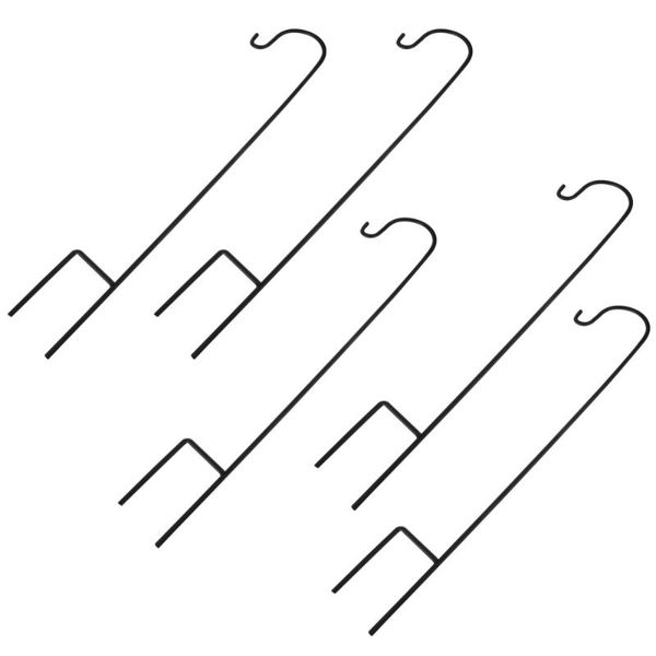 

hooks & rails 5pcs shepherd plant hanging hook gardening tool iron garden stake (black)