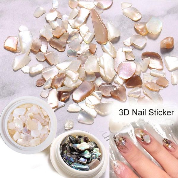 

nail art decorations 1 box shell stone nails glitter gel polish flakes decoration sequins 3d sticker decor accessorie, Silver;gold