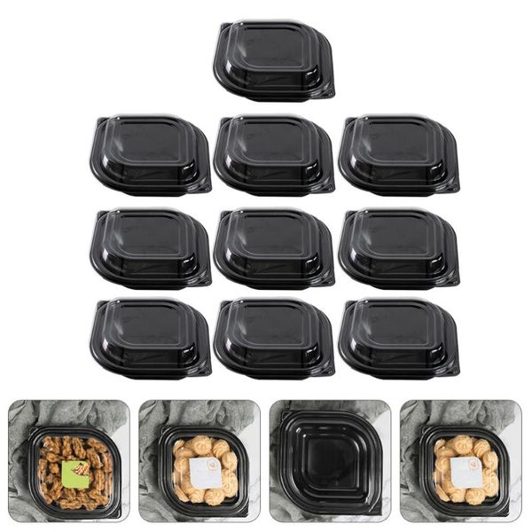 

10pcs cookie storage boxes dessert packing boxes candy plastic wrapping