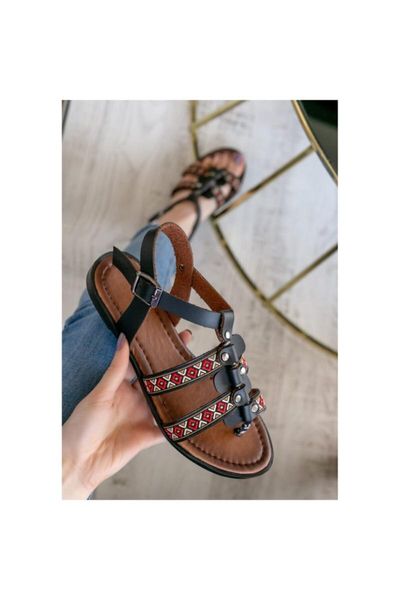 

sandals women's black skin