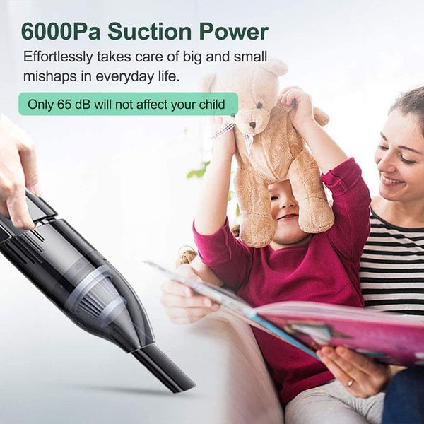 

vacuum cleaner car 6000pa high pressure 120w wireless for home &